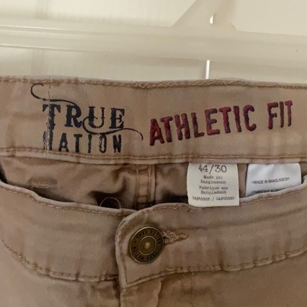TRUE NATION Athletic Fit Khaki Jeans 44X30 - Picture 3 of 4